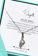 TJAZELLE Larimar Angel Blessings Charm Necklace in Silver