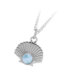 Larimar Seashell Charm Necklace in Silver