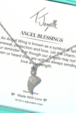 TJAZELLE Angel Blessings Charm Necklace in Silver
