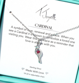 TJAZELLE Cardinal Charm Necklace in Silver