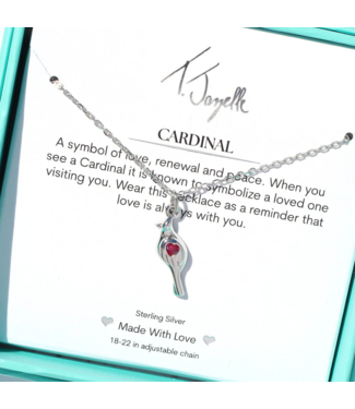 TJAZELLE Cardinal Charm Necklace in Silver