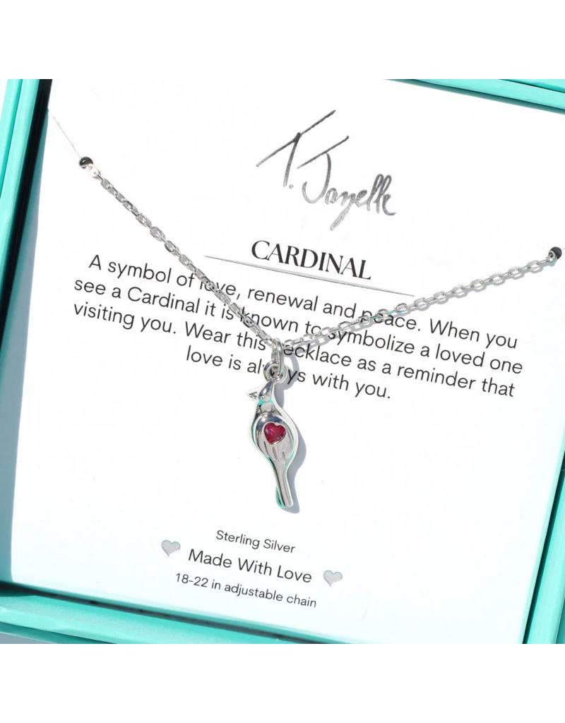 TJAZELLE Cardinal Charm Necklace in Silver