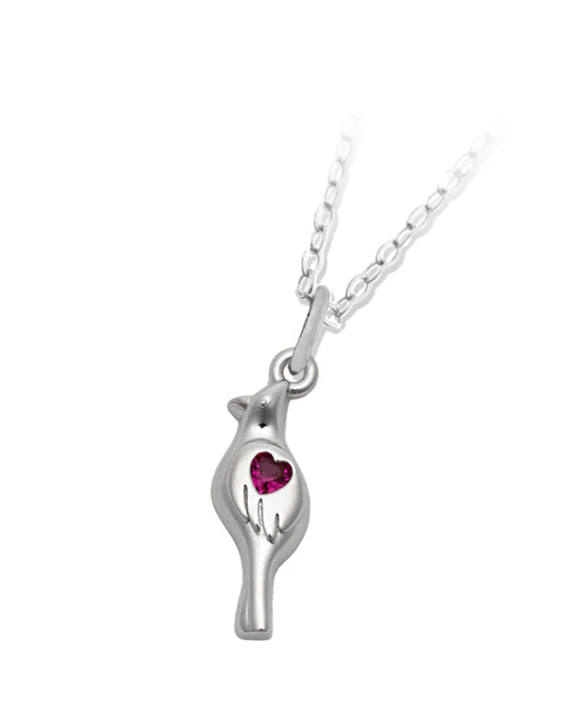 TJAZELLE Cardinal Charm Necklace in Silver