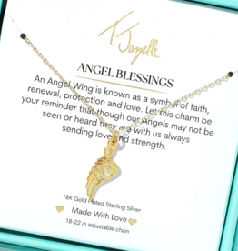 TJAZELLE Angel Blessings Charm Necklace in Gold