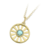 Larimar Sun Charm Necklace in Gold