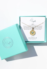 TJAZELLE Larimar Sun Charm Necklace in Gold