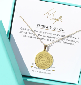 TJAZELLE Serenity Prayer Charm Necklace in Gold