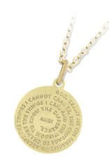 TJAZELLE Serenity Prayer Charm Necklace in Gold TJAZELLE Serenity Prayer Charm Necklace in Gold