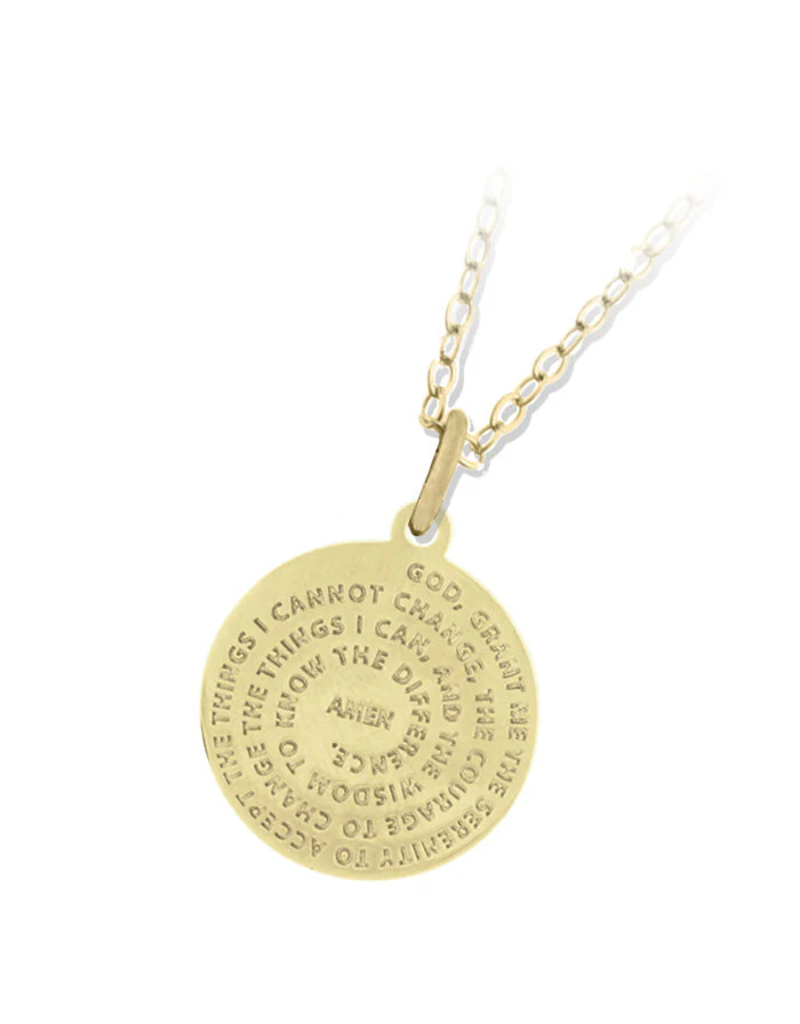 TJAZELLE Serenity Prayer Charm Necklace in Gold