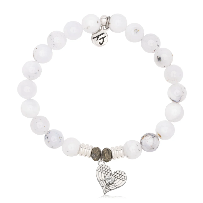 Angel Love Bracelet in White Chalcedony & Silver