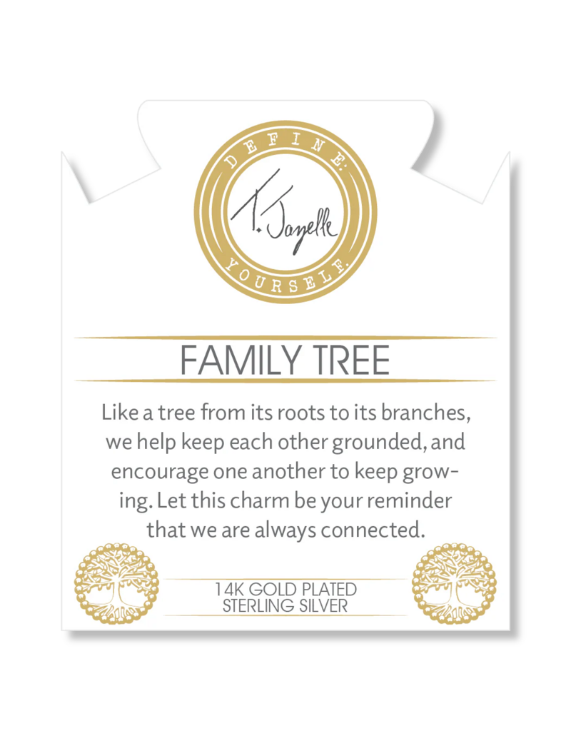 TJAZELLE Family Tree Bracelet in Aqua Fire Agate & Gold