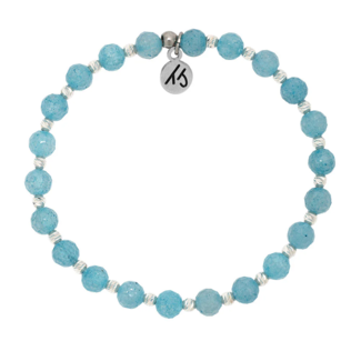 TJAZELLE Mindfulness Bracelet in Blue CZ & Silver