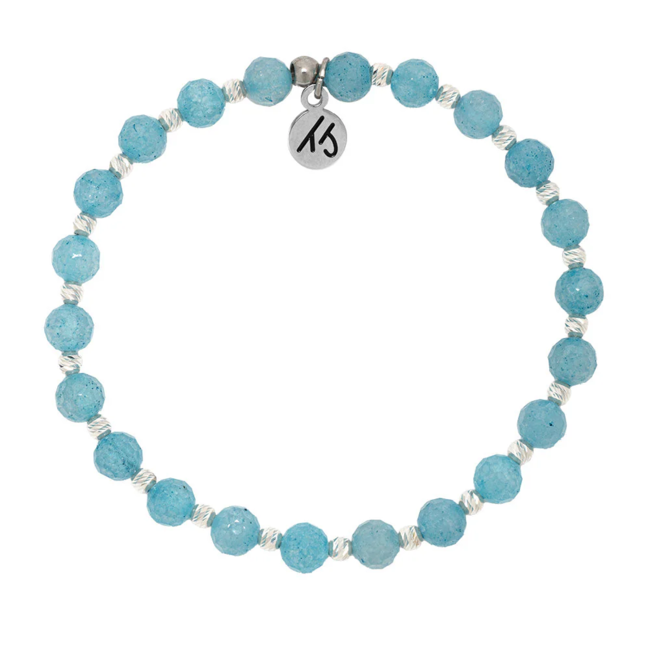 Mindfulness Bracelet in Blue CZ & Silver