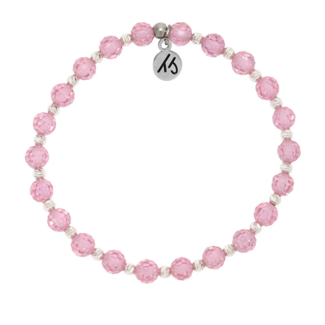 TJAZELLE Mindfulness Bracelet in Pink CZ & Silver