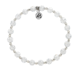 TJAZELLE Mindfulness Bracelet in White CZ & Silver