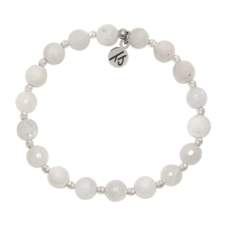 TJAZELLE Mindfulness Bracelet in White Moonstone & Silver