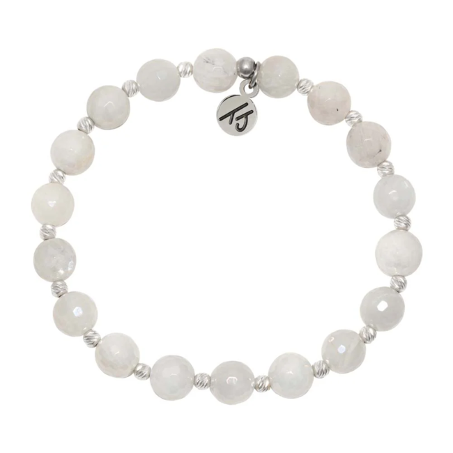 Mindfulness Bracelet in White Moonstone & Silver