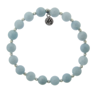 TJAZELLE Mindfulness Bracelet in Light Blue Quartz & Silver
