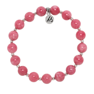 TJAZELLE Mindfulness Bracelet in Pink Jade & Silver