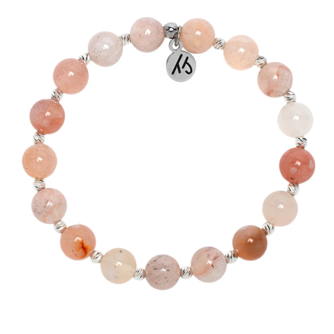 Mindfulness Bracelet in Sakura Agate & Silver