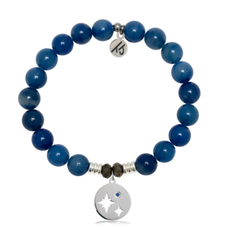 TJAZELLE Mother Son Bracelet in Blue Aventurine & Silver