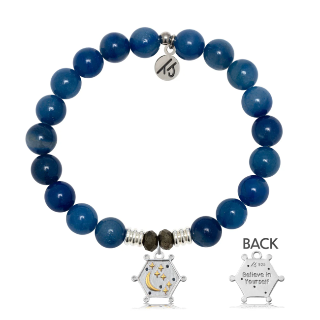 Believe In Yourself Bracelet In Blue Aventurine & Silver