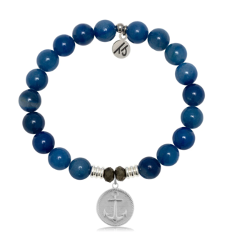 TJAZELLE Anchor Bracelet in Blue Aventurine & Silver
