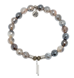 TJAZELLE Stand By Me Bracelet in Storm Agate & Silver