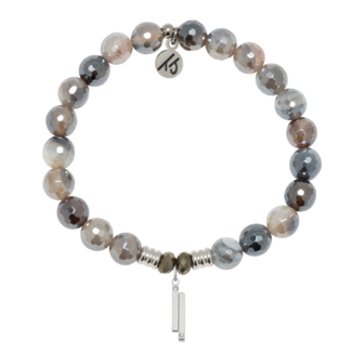 TJAZELLE Stand By Me Bracelet in Storm Agate & Silver
