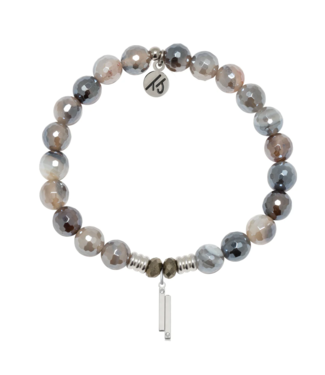 TJAZELLE Stand By Me Bracelet in Storm Agate & Silver