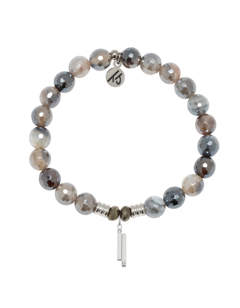 TJAZELLE Stand By Me Bracelet in Storm Agate & Silver