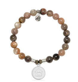TJAZELLE Home Is Where The Heart Is Bracelet in Sand Moonstone & Silver