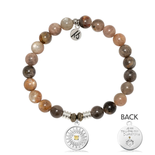You Are My Sunshine Bracelet in Sand Moonstone & Silver