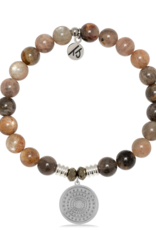 TJAZELLE Family Circle Bracelet in Sand Moonstone & Silver
