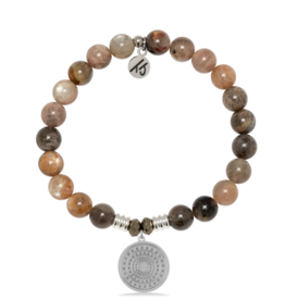 TJAZELLE Family Circle Bracelet in Sand Moonstone & Silver