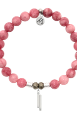 TJAZELLE Stand By Me Bracelet in Pink Jade & Silver