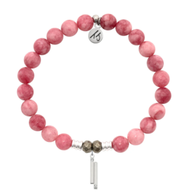 TJAZELLE Stand By Me Bracelet in Pink Jade & Silver