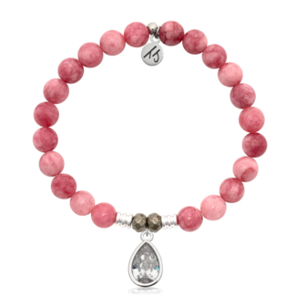 TJAZELLE Inner Beauty Bracelet in Pink Jade & Silver
