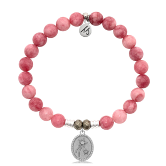 TJAZELLE Celebrate Bracelet in Pink Jade & Silver