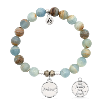 TJAZELLE Friends The Family You Choose Bracelet in Blue Calcite & Silver