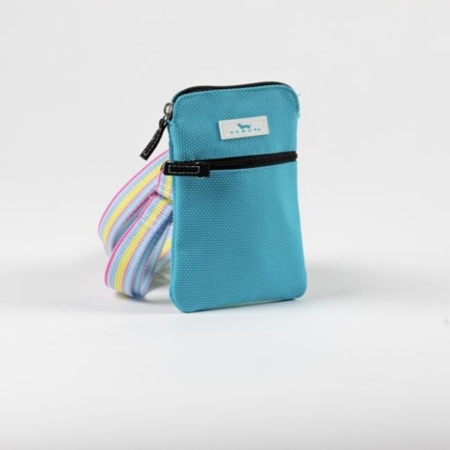 Poly Pocket Woven Crossbody in Pool Blue