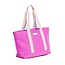Joyride Large Woven Tote Bag in Neon Pink