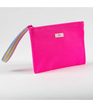 SCOUT Cabana Clutch Woven Wristlet in Neon Pink