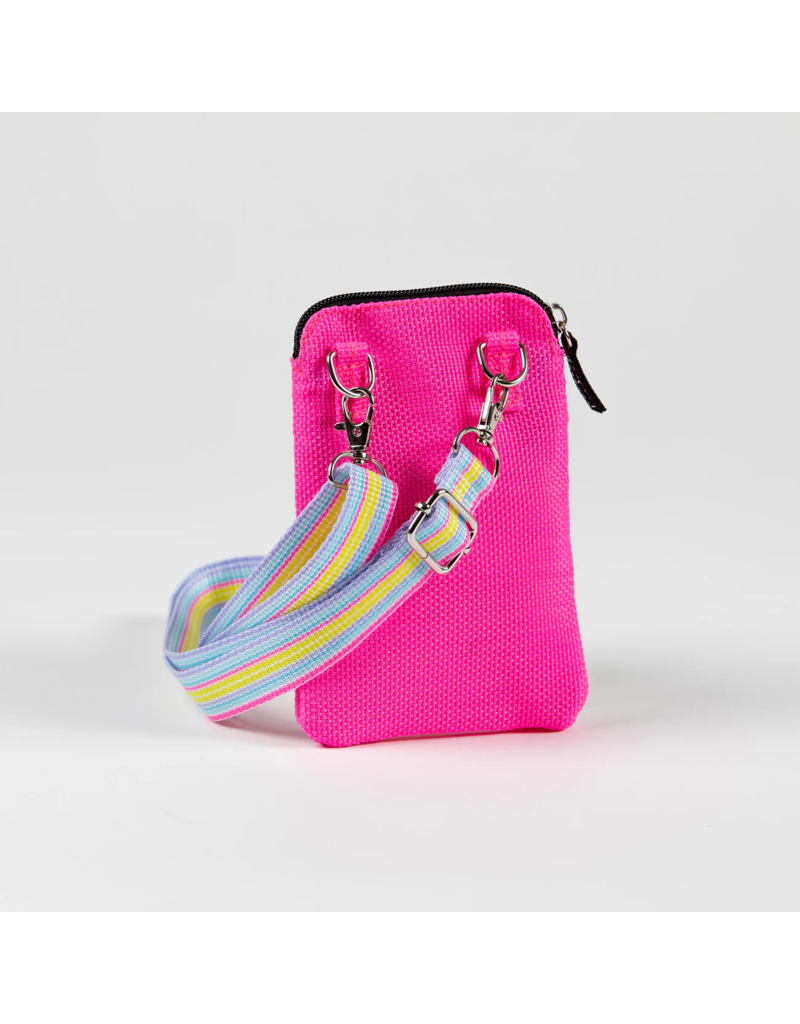 SCOUT Poly Pocket Woven Crossbody in Neon Pink