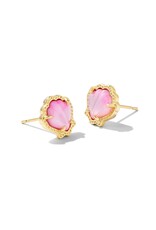 KENDRA SCOTT DESIGN Brynne Gold Shell Stud Earrings in Blush Ivory Mother-of-Pearl