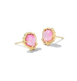 KENDRA SCOTT DESIGN Brynne Gold Shell Stud Earrings in Blush Ivory Mother-of-Pearl
