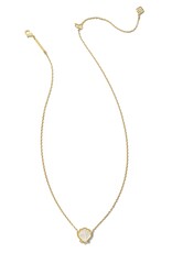 KENDRA SCOTT DESIGN Brynne Gold Shell Short Pendant Necklace in Ivory Mother-of-Pearl