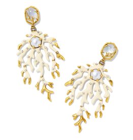KENDRA SCOTT DESIGN Shea Vintage Gold Statement Earrings in Ivory Mix