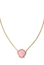 KENDRA SCOTT DESIGN Brynne Gold Shell Short Pendant Necklace in Blush Ivory Mother-of-Pearl KENDRA SCOTT DESIGN Brynne Gold Shell Short Pendant Necklace in Blush Ivory Mother-of-Pearl