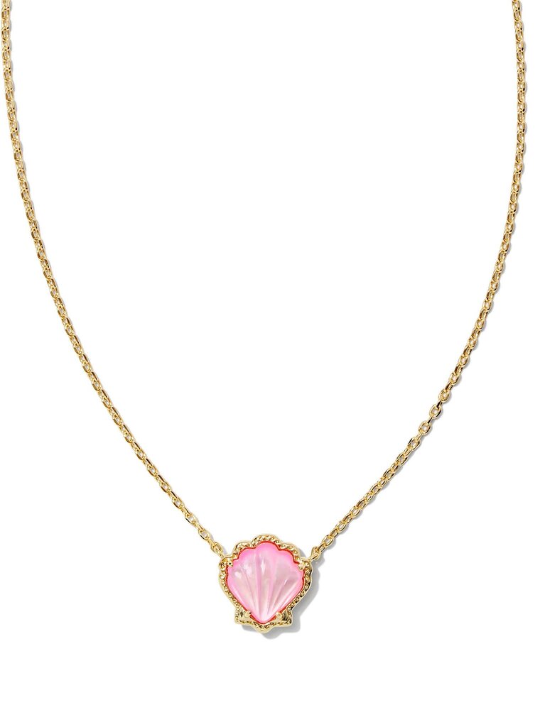 KENDRA SCOTT DESIGN Brynne Gold Shell Short Pendant Necklace in Blush Ivory Mother-of-Pearl